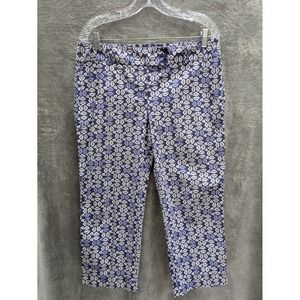 Loft Pants Women's 10 Marisa Patterned Crop‎ Business Casual Preppy